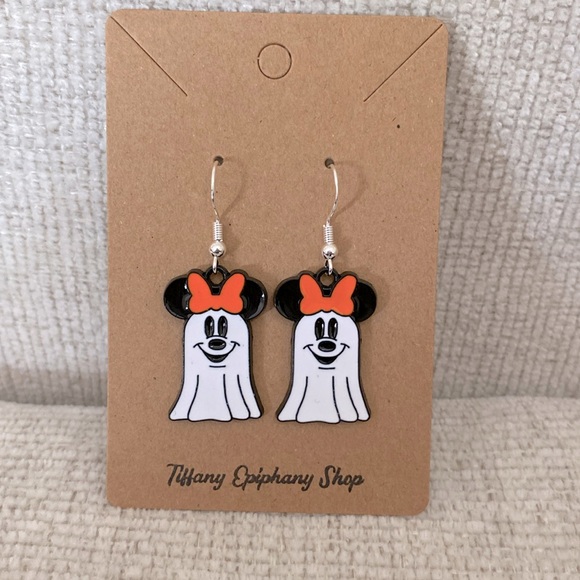 Disney Inspired Ghost Minnie Earrings NWT - Picture 1 of 3